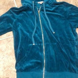 Juicy Couture teal velour zip up